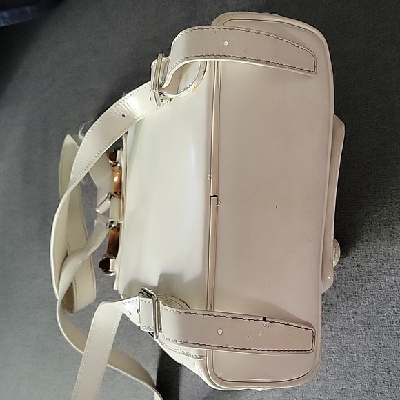 Gucci Bamboo white leather backpack - Picture 2 of 11